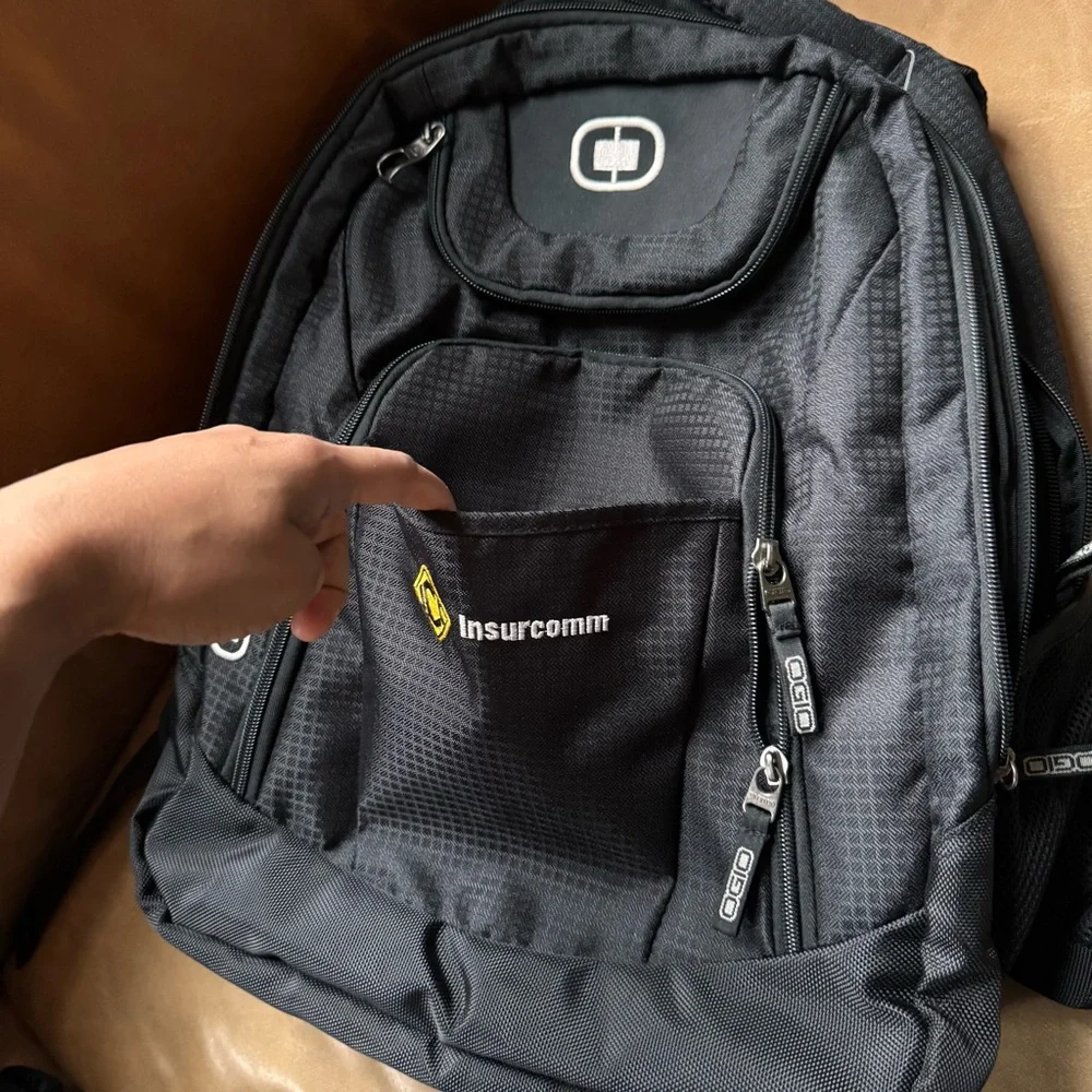 Ogio Black Excelsior backpack laptop bag work school bottle storage pockets
